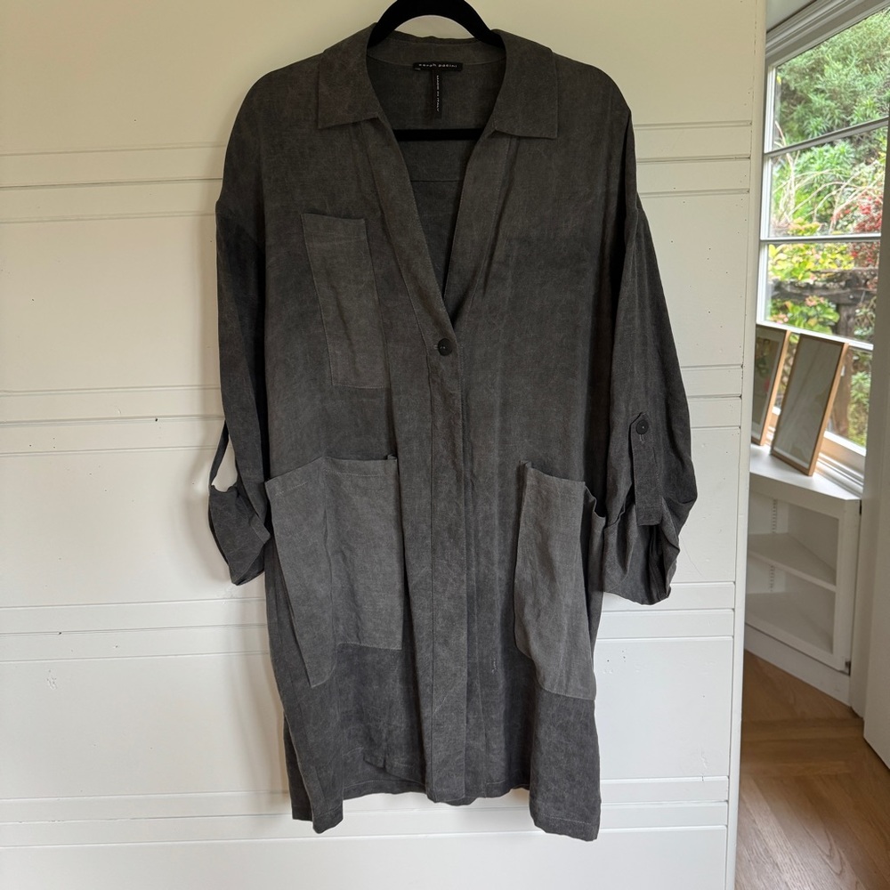 Sarah Pacini Dark Gray Trench Coat